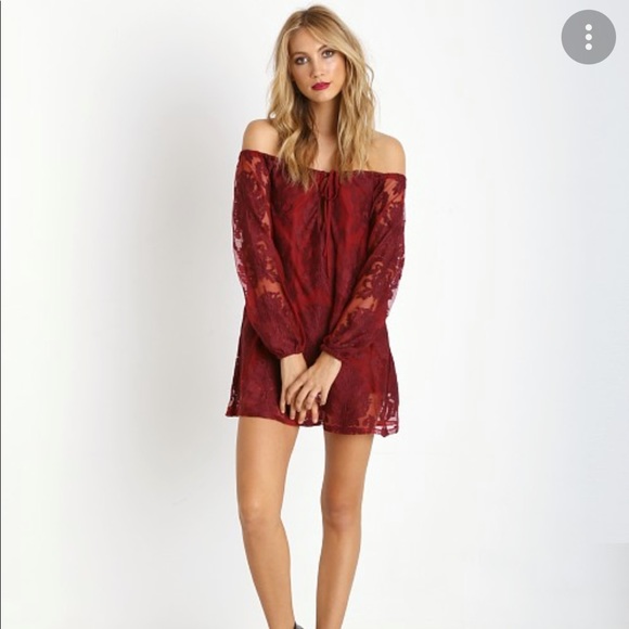 For Love & Lemons Sangria Dress Crimson Medium - Picture 8 of 11